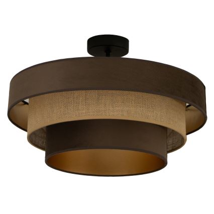 Pinnapealne lühter WENTA 1xE27/60W/230V, läbimõõt 50 cm, pruun/jute