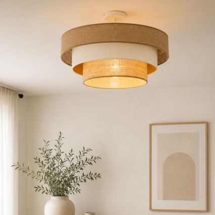 Pinnapealne lühter WENTA 1xE27/60W/230V, Ø 50 cm, juut/beež