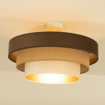 Pinnapealne lühter WENTA 1xE27/60W/230V Ø 50 cm pruun/juut/beež