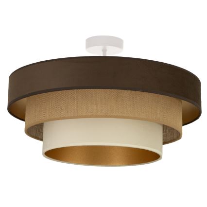 Pinnapealne lühter WENTA 1xE27/60W/230V Ø 50 cm pruun/juut/beež