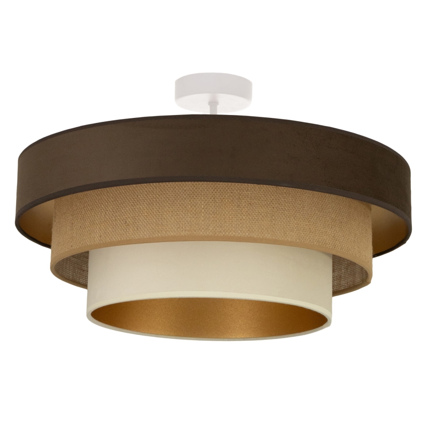 Pinnapealne lühter WENTA 1xE27/60W/230V Ø 50 cm pruun/juut/beež