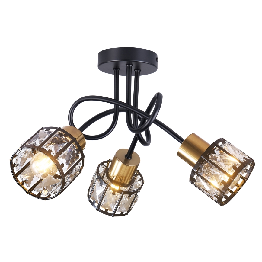 Pinnapealne lühter ZAHARA 3xE27/10W/230V must