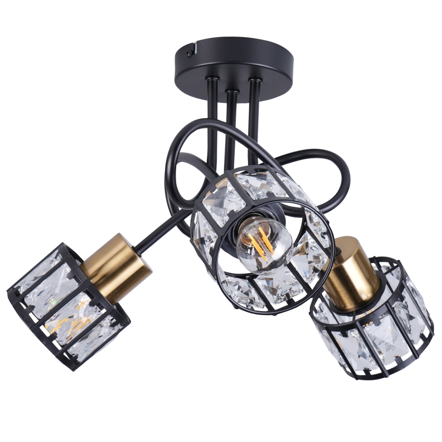 Pinnapealne lühter ZAHARA 3xE27/10W/230V must