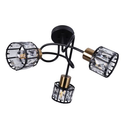 Pinnapealne lühter ZAHARA 3xE27/10W/230V must