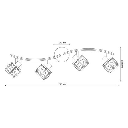 Pinnapealne lühter ZAHARA 4xE27/10W/230V kuldne