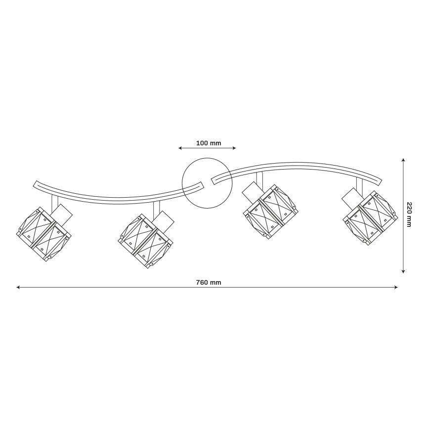Pinnapealne lühter ZAHARA 4xE27/10W/230V kuldne