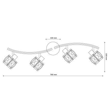 Pinnapealne lühter ZAHARA 4xE27/10W/230V must