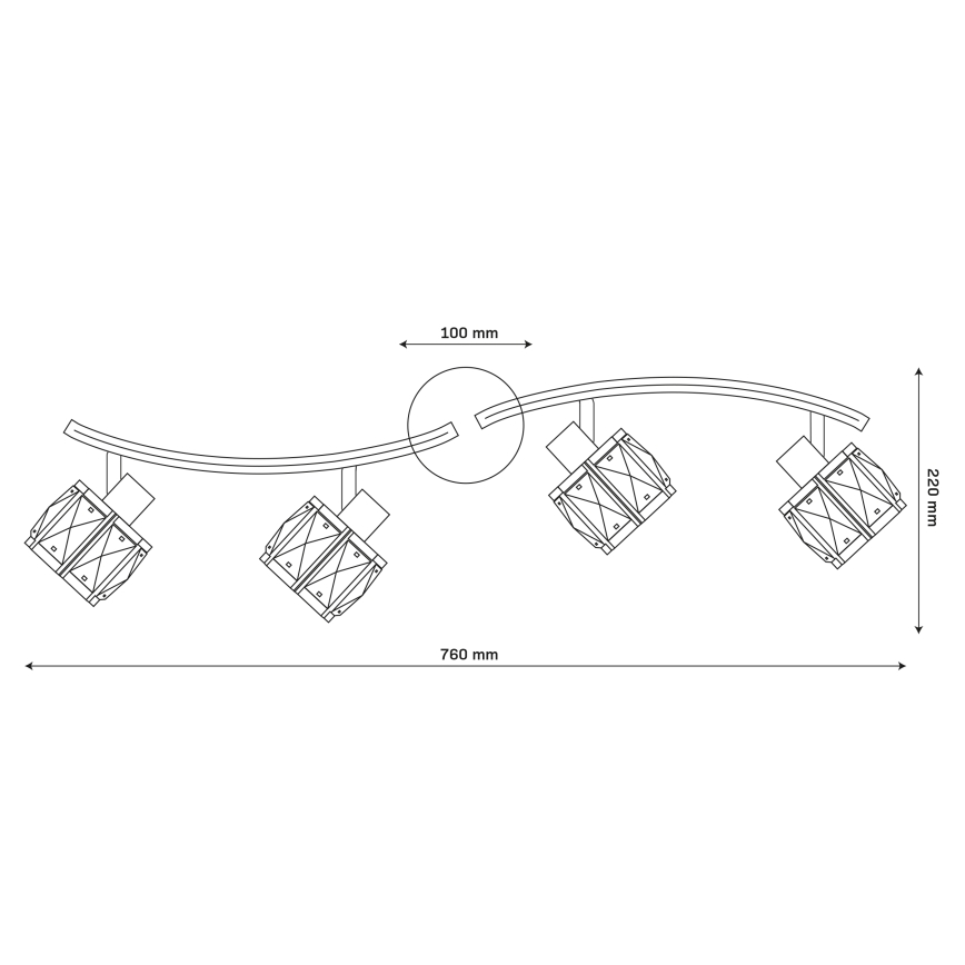 Pinnapealne lühter ZAHARA 4xE27/10W/230V must