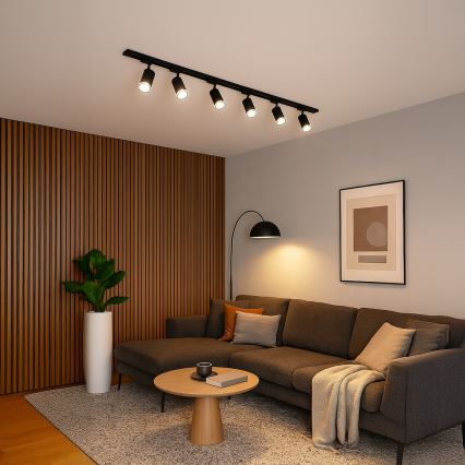 PIPE liistsüsteemi punktvalgusti 6xGU10/10W/230V, must