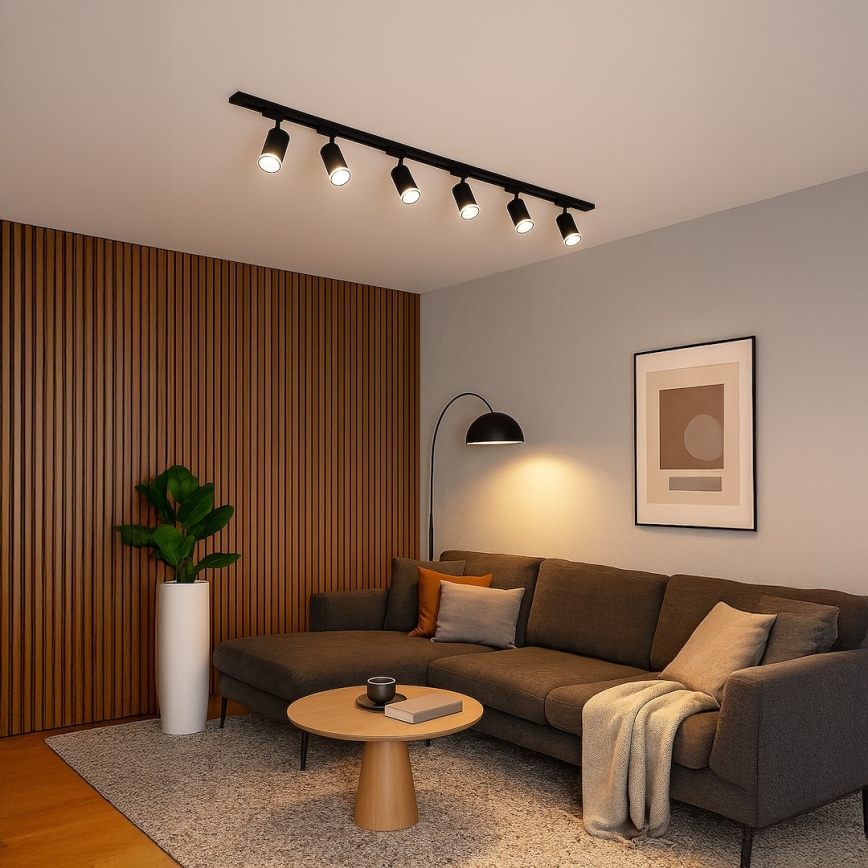 PIPE liistsüsteemi punktvalgusti 6xGU10/10W/230V, must