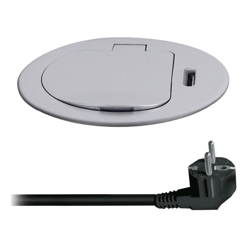 Pistiktorn lauale 1x230V + USB-C Power Delivery hõbedane/must