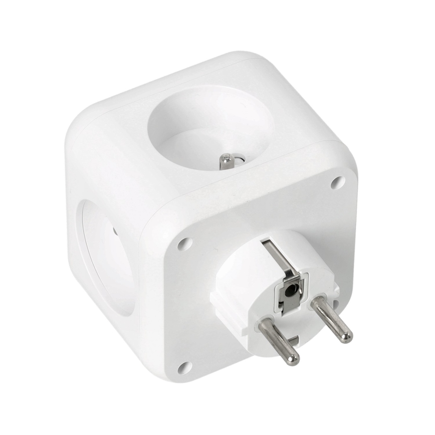 Pistiku jagaja koos lülitiga LINEA 3x230V + 4xUSB A/C valge