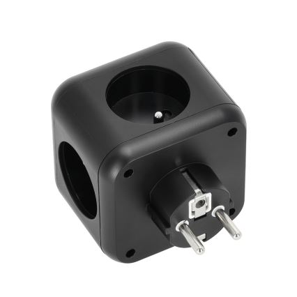 Pistikupesa jaotur lülitiga LINEA 3x230V + 4xUSB A/C must