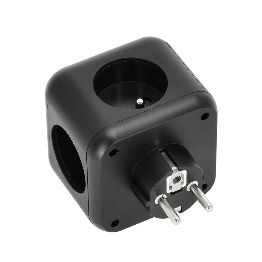 Pistikupesa jaotur lülitiga LINEA 3x230V + 4xUSB A/C must
