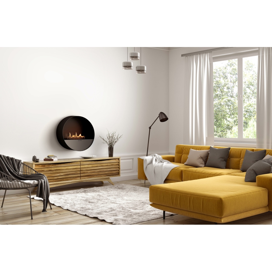 Planika - BIO kamin kaugjuhtimispuldiga 72,6x65 cm 2,5kW/230V must