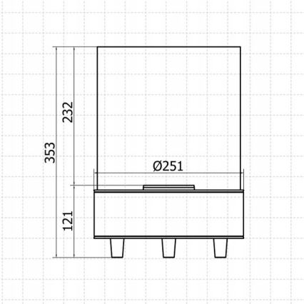 Planika - BIO kamin 36,3x25,1 cm 2,5kW must