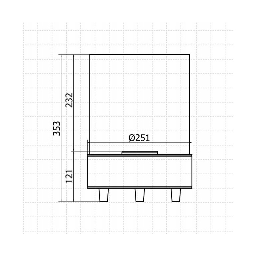 Planika - BIO kamin 36,3x25,1 cm 2,5kW must
