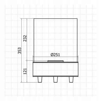 Planika - BIO kamin 36,3x25,1 cm 2,5kW beež