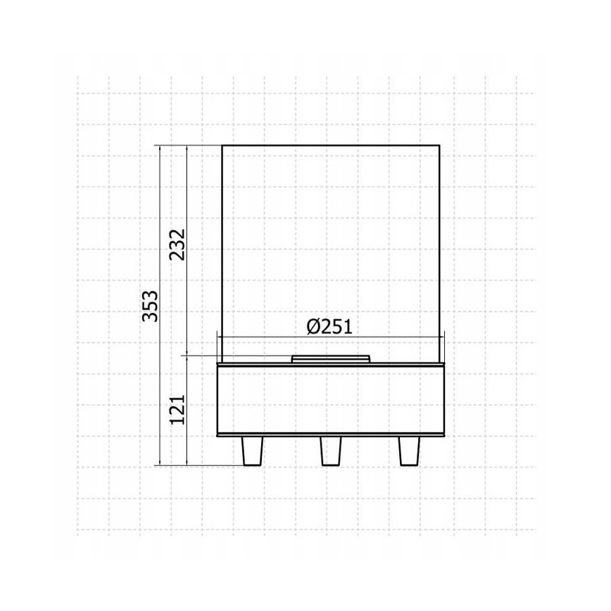 Planika - BIO kamin 36,3x25,1 cm 2,5kW beež