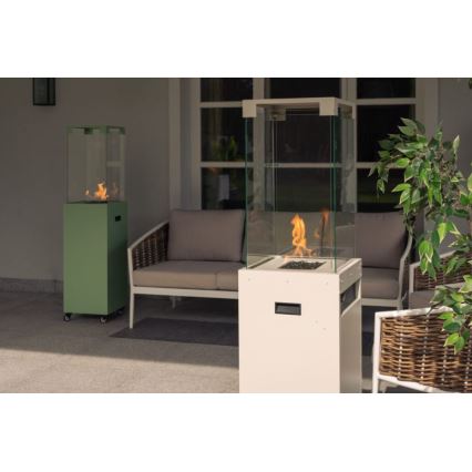 Planika - Gaasikamin välitingimustesse 142x36 cm 8kW 1xAAA valge + kaitsekate