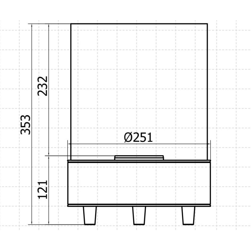 Planika - BIO kamin 35,3x25,1 cm 2,5kW must