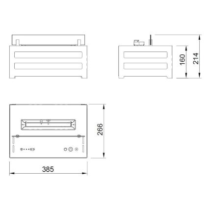 Planika - BIO kamin kaugjuhtimispuldiga 20,8x38,5 cm 2,5kW/230V must