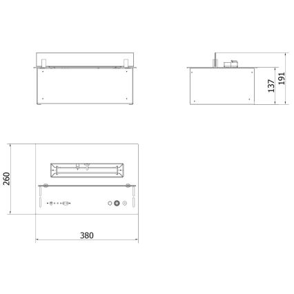 Planika - Sisseehitatud BIO kamin kaugjuhtimispuldiga 19,1x38 cm 2,5kW/230V must