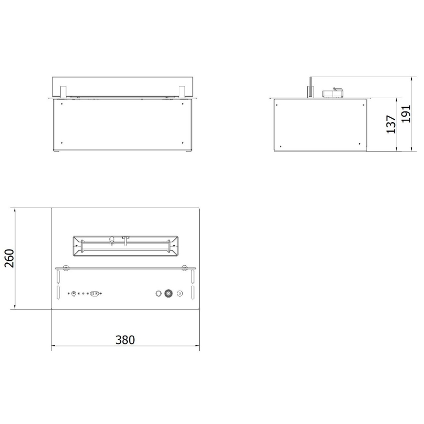 Planika - Sisseehitatud BIO kamin kaugjuhtimispuldiga 19,1x38 cm 2,5kW/230V must