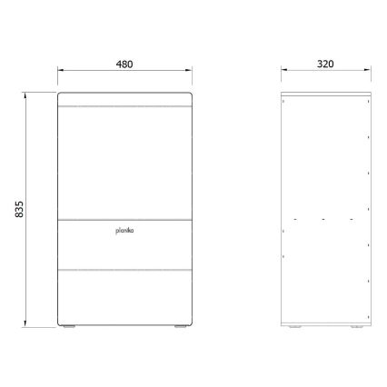 Planika - BIO kamin kaugjuhtimispuldiga 83,5x48 cm 2,5kW/230V must