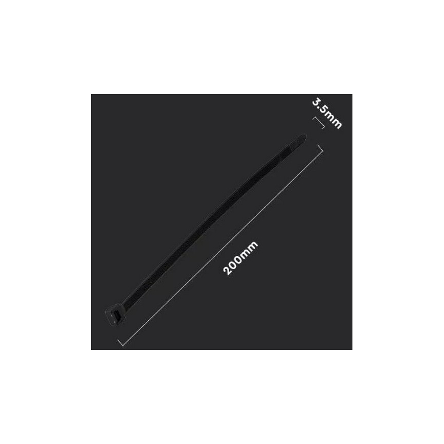 Plastik kaablisidemed 3,5x200mm 100 tk must
