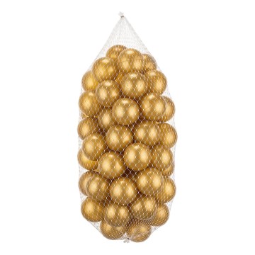 Plastikust mängupallid 50 tk d. 7 cm kuldne