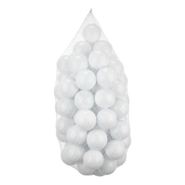 Plastikust mängupallid 50 tk d. 7 cm valge