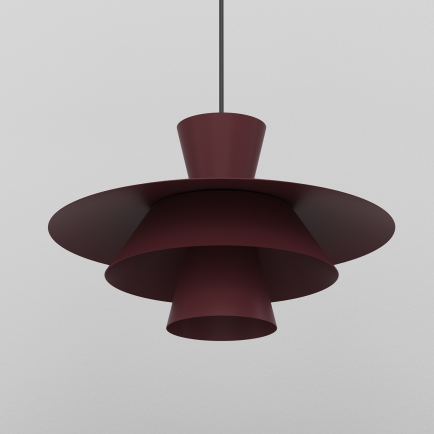 PLATO kaabliga rippvalgusti 1xE27/15W/230V bordoopunane