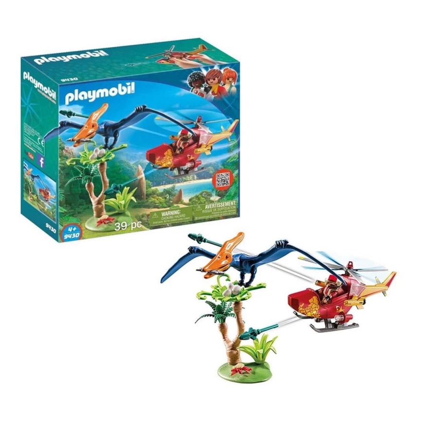 Playmobil - Laste ehituskomplekt, helikopter Pterodaktüüliga 39 tk