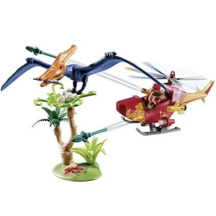 Playmobil - Laste ehituskomplekt, helikopter Pterodaktüüliga 39 tk