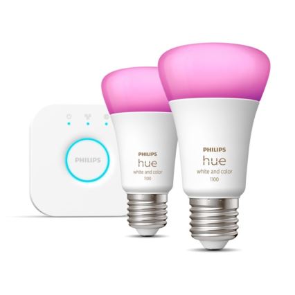 Põhikomplekt Philips Hue WHITE AND COLOR AMIANCE 2xE27/9W/230V 2000-6500K + ühendusseade