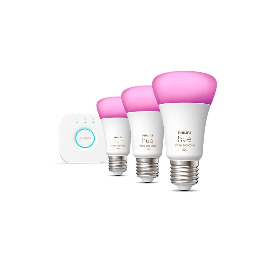 Põhikomplekt Philips Hue WHITE AND COLOR AMBIANCE 3xE27/9W/230V 2000-6500K + ühendusseade