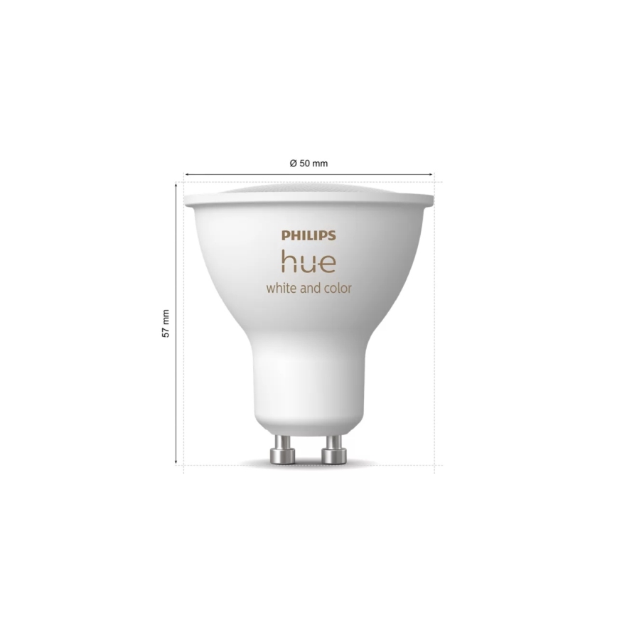 Põhikomplekt Philips Hue WHITE AND COLOR AMBIANCE 3xGU10/4,2W 2000-6500K + ühendusseade
