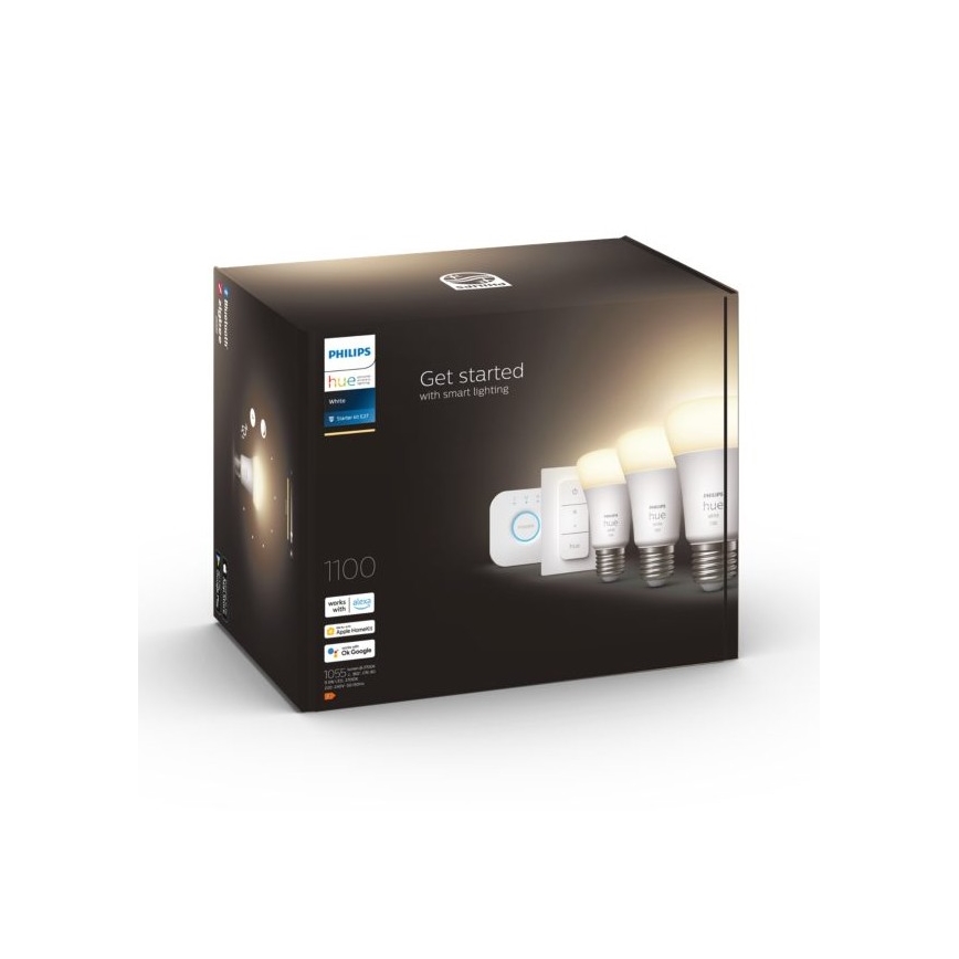 Põhikomplekt Philips Hue WHITE 3xE27/9,5W 2700K + ühendusseade