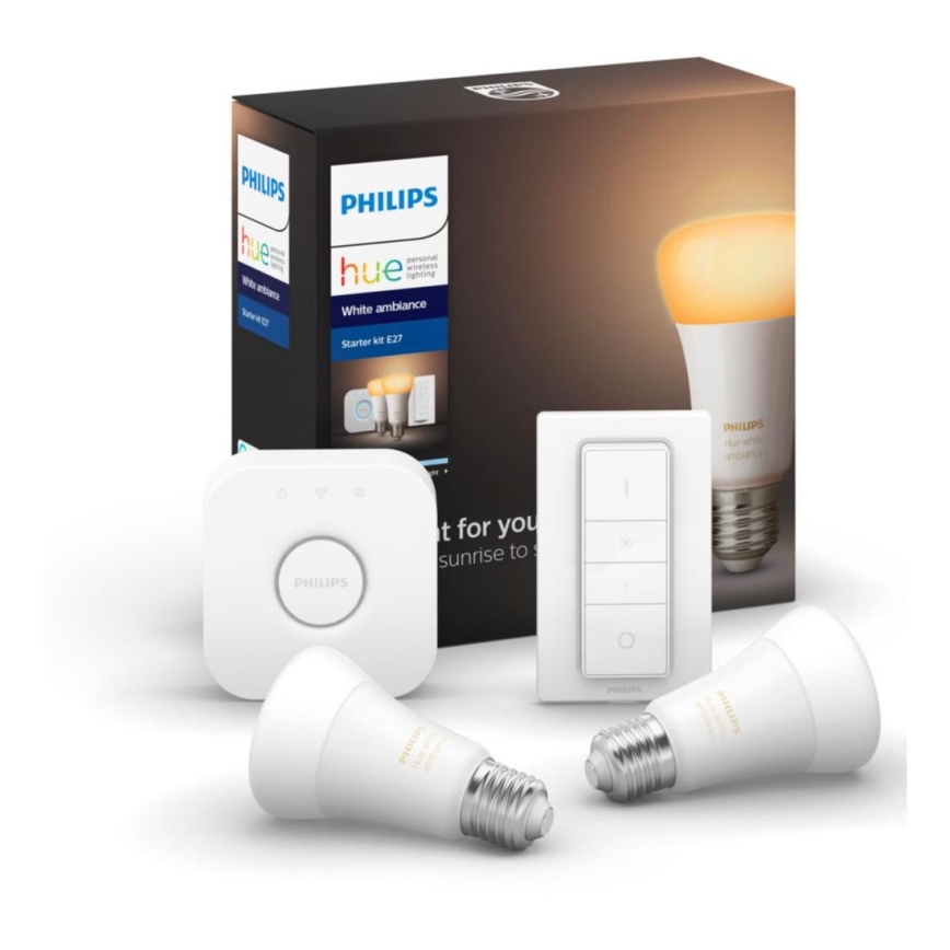 Põhikomplekt Philips Hue WHITE AMBIANCE 2xE27/8.5W/230V + ühendusseade