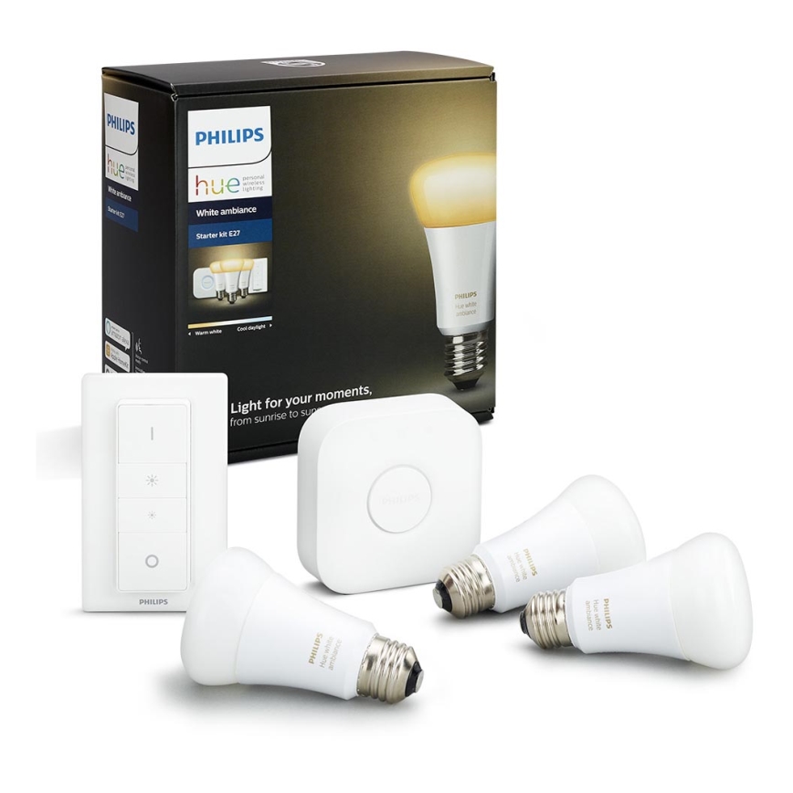 Põhikomplekt Philips Hue WHITE AMBIANCE 3xE27/9,5W/230V