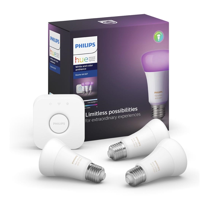 Põhikomplekt Philips Hue WHITE AND COLOR AMBIANCE 3xE27/9,5W/230V 2000-6500K