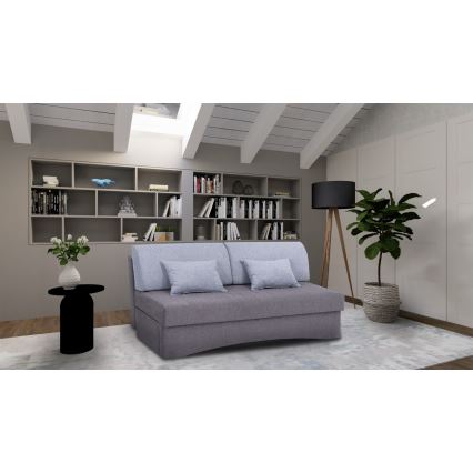 Polsterdatud kolmekohaline diivanvoodi igapäevaseks magamiseks ilma käetugedeta PAUL hall