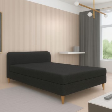 Polsterdatud päevavoodi BRISBANE 110x200 cm must