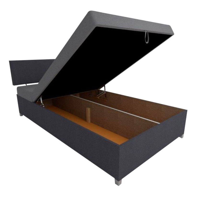 Polsterdatud päevavoodi reguleeritava asendiga ja panipaigaga DALLAS 108x205 cm hall/antratsiit