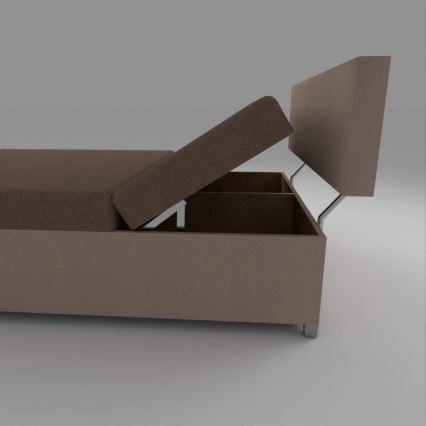 Polsterdatud päevavoodi reguleeritava asendi ja panipaigaga DALLAS 108x205 cm pruun/tumepruun