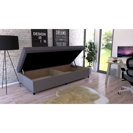 Polsterdatud päevavoodi hoiuruumiga CORY 80x200, hall