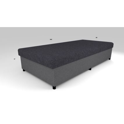 Polsterdatud päevavoodi hoiuruumiga CORY 80x200, hall