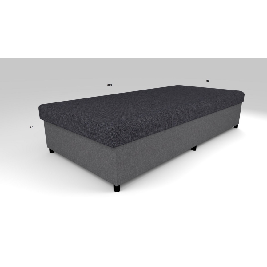 Polsterdatud päevavoodi hoiuruumiga CORY 80x200, hall