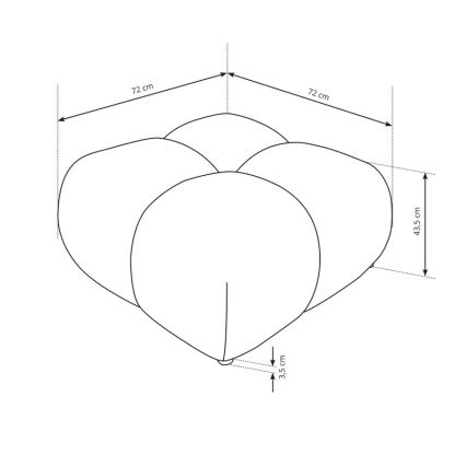 Polsterdatud taburet ALMADA 72x72 cm kreemjas